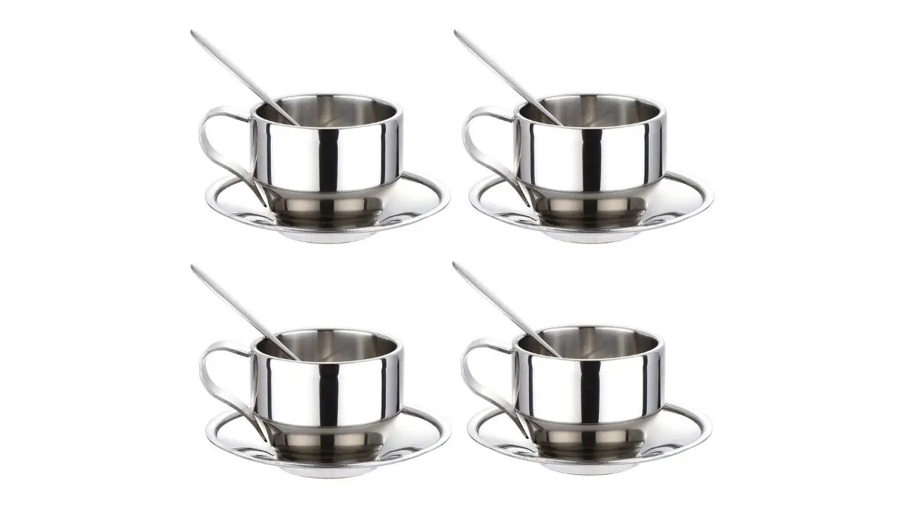 stainless steel Espresso Cup & Saucer set